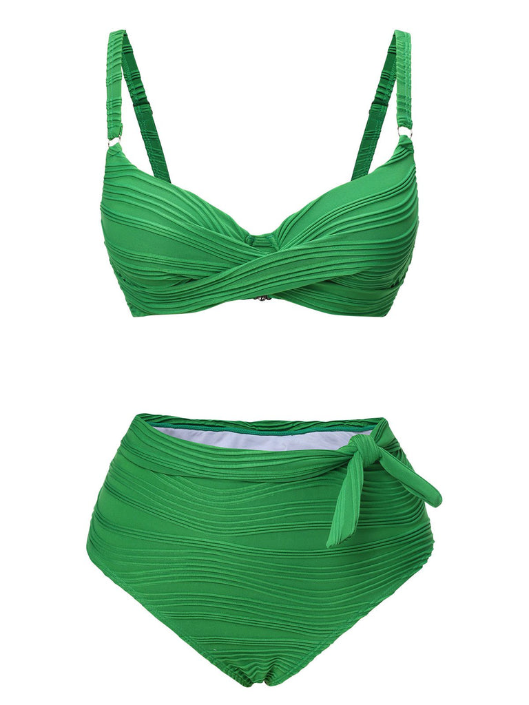 Costumi plissettato con spalline sottili verde anni '60