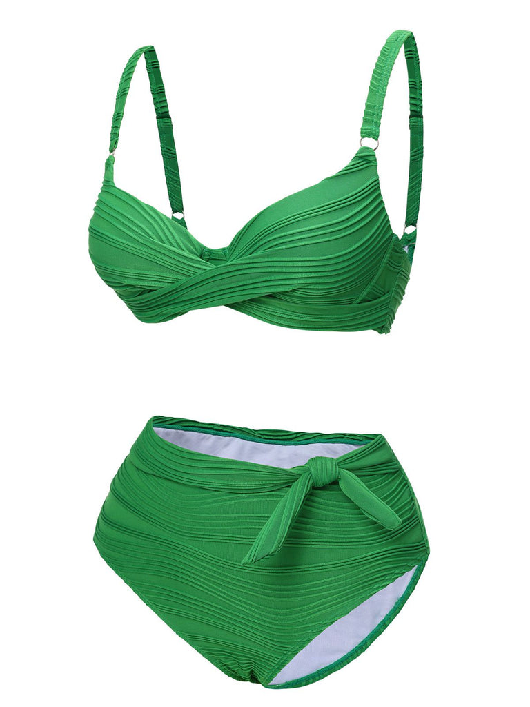 Costumi plissettato con spalline sottili verde anni '60