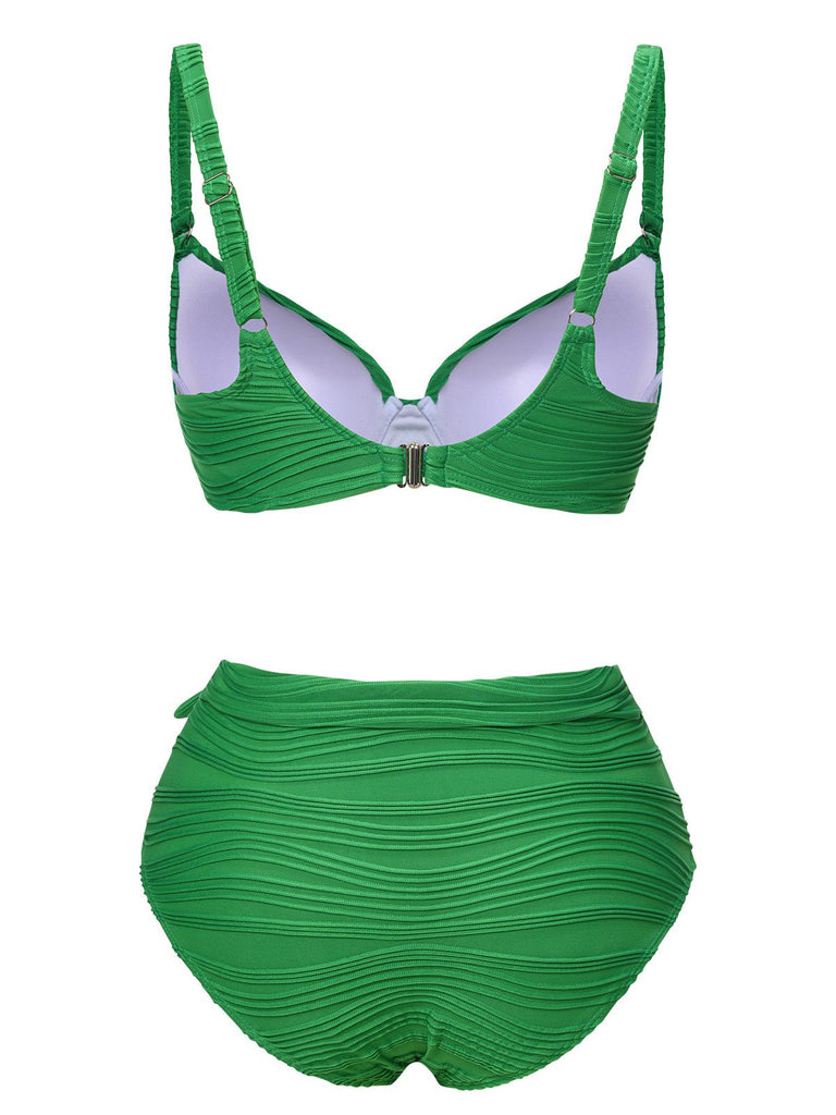 Costumi plissettato con spalline sottili verde anni '60