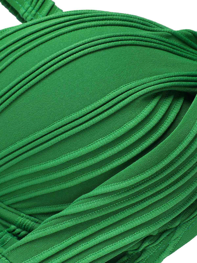 Costumi plissettato con spalline sottili verde anni '60