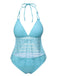 Costumi con scollo all'americana in pizzo azzurro anni '30