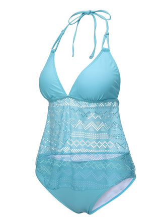 Costumi con scollo all'americana in pizzo azzurro anni '30