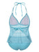 Costumi con scollo all'americana in pizzo azzurro anni '30