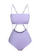 Costumi a fascia con spalline sottili viola anni '50