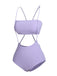Costumi a fascia con spalline sottili viola anni '50