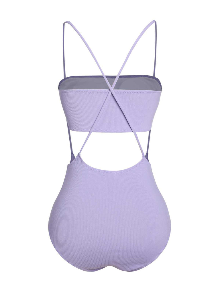 Costumi a fascia con spalline sottili viola anni '50