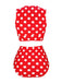 Costumi a pois con cintura in vita rosso anni '70