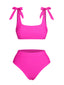 Set bikini con lacci sulle spalle rosa anni '50