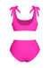 Set bikini con lacci sulle spalle rosa anni '50