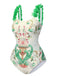 Costumi intero con fiori 3D spalline sottili anni '50