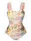 Costumi intero con fiori 3D spalline sottili anni '50