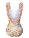 Costumi intero con fiori 3D spalline sottili anni '50