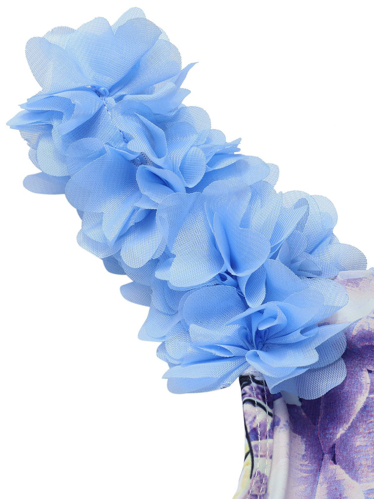 Costumi intero con fiori 3D spalline sottili anni '50