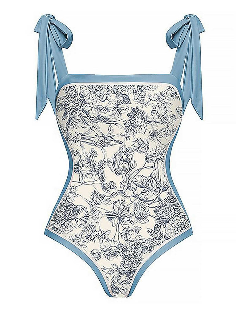 Costumi reversibile con spalline blu anni '30