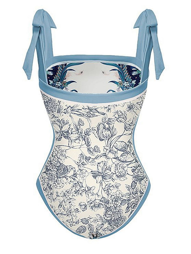 Costumi reversibile con spalline blu anni '30