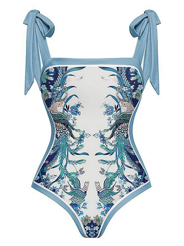 Costumi reversibile con spalline blu anni '30