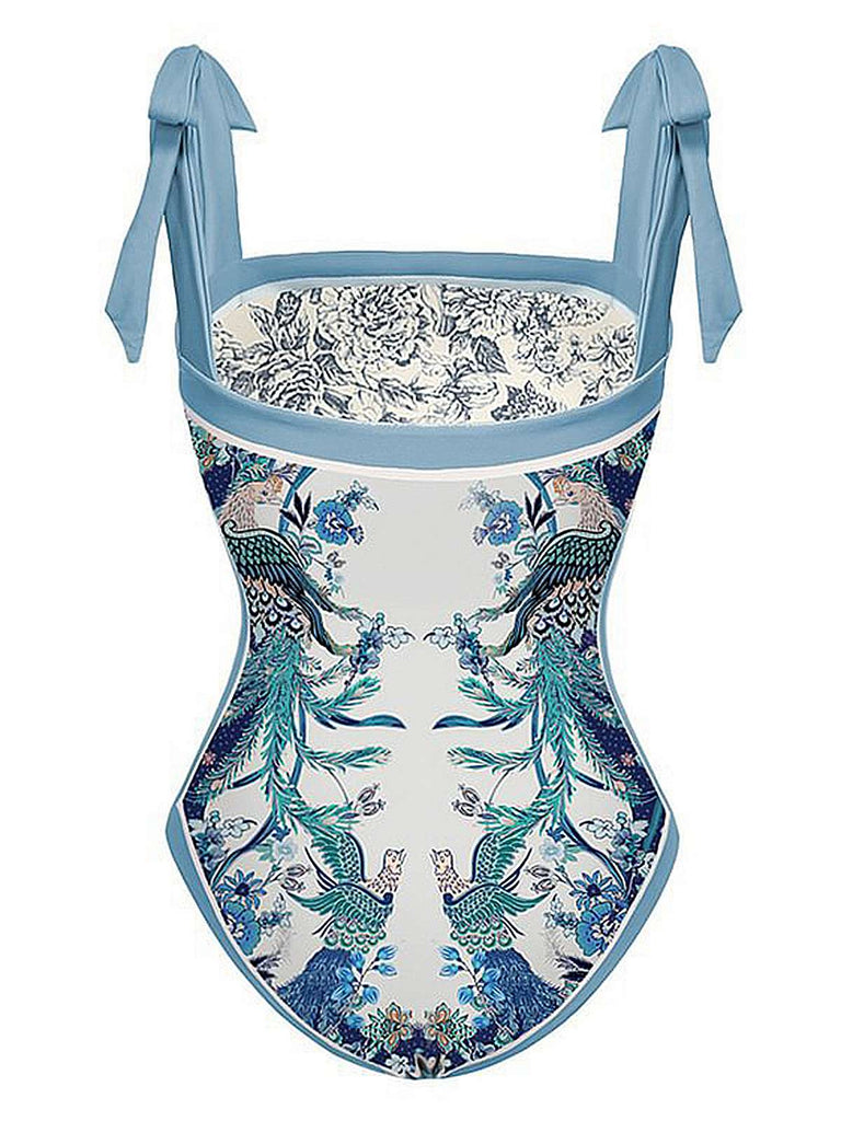 Costumi reversibile con spalline blu anni '30