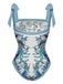 Costumi reversibile con spalline blu anni '30