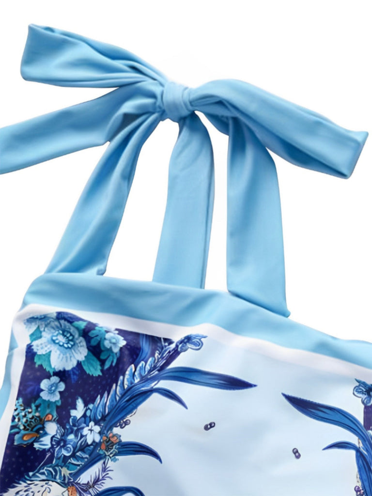 Costumi reversibile con spalline blu anni '30