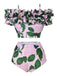 Costumi floreale volant e spalle scoperte rosa anni '50