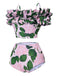 Costumi floreale volant e spalle scoperte rosa anni '50
