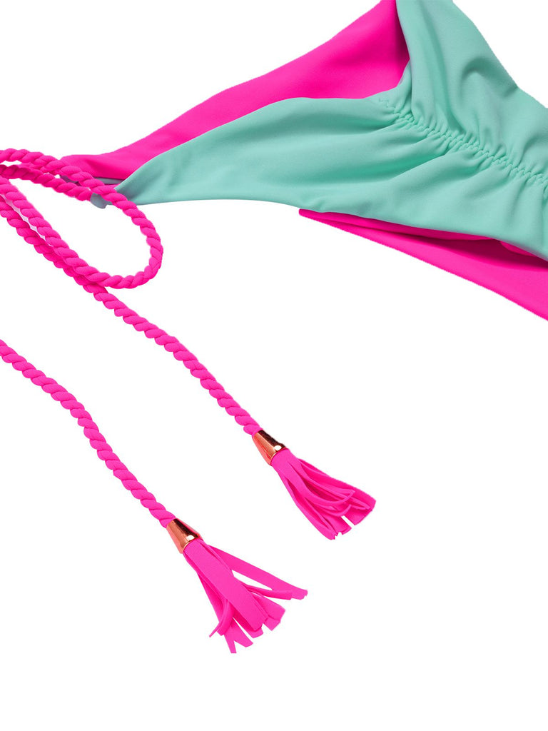 Set bikini con schiena scoperta e trecce anni '50