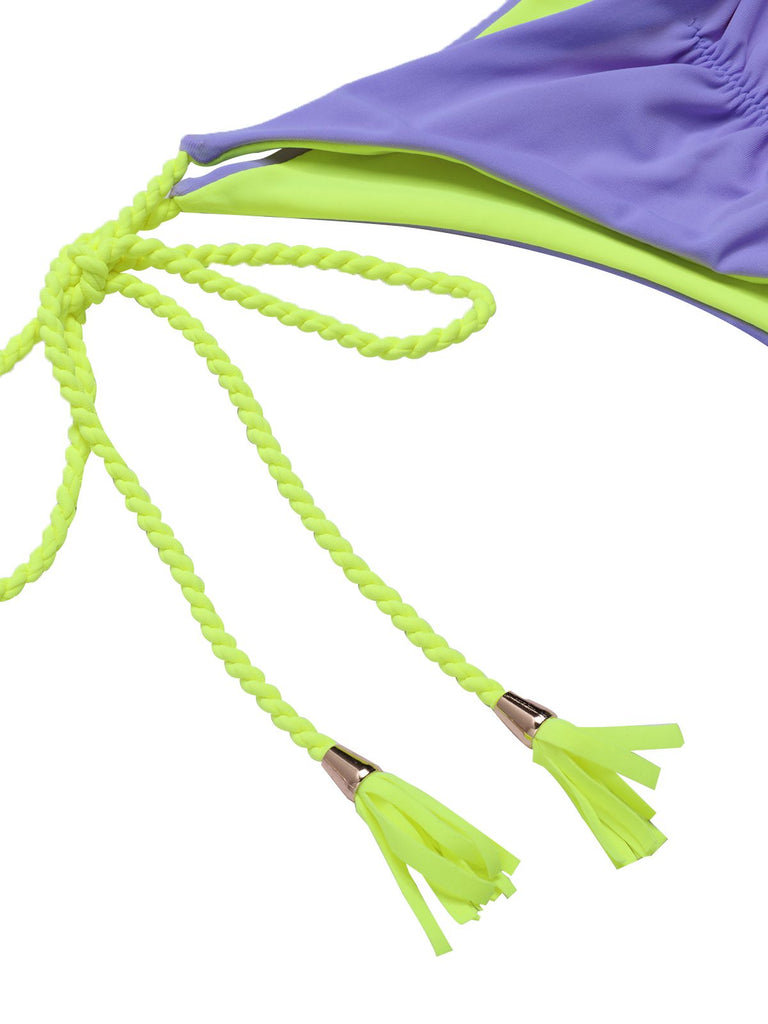 Set bikini con schiena scoperta e trecce anni '50