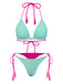 Set bikini con schiena scoperta e trecce anni '50
