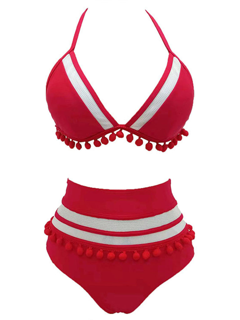 Costumi con pon pon patchwork anni '70