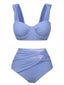 Costumi plissettato con spalline larghe grigio blu anni '60