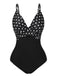 Costumi intero a pois spalline sottili nero anni '30
