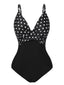 Costumi intero a pois spalline sottili nero anni '30