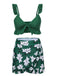 Costumi con volant e copricostume floreale verde anni '60