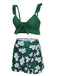 Costumi con volant e copricostume floreale verde anni '60