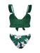 Costumi con volant e copricostume floreale verde anni '60