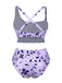 Costumi floreale con spalline irregolari viola anni '30