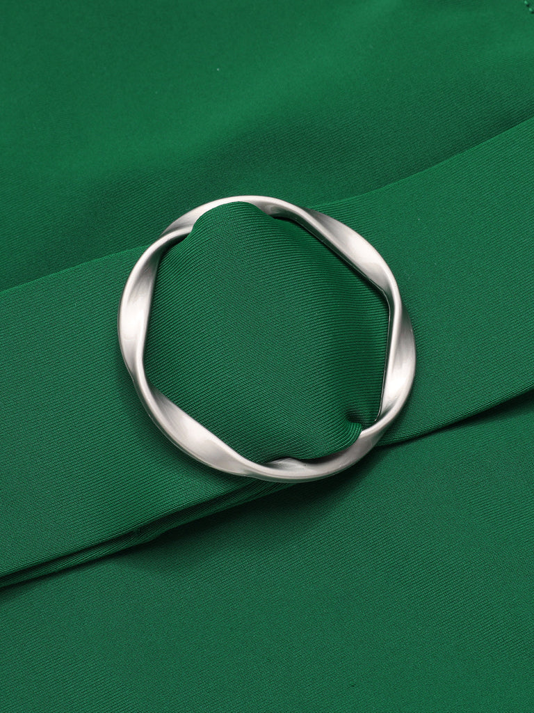 Costumi intero cintura e schiena scoperta verde anni '30