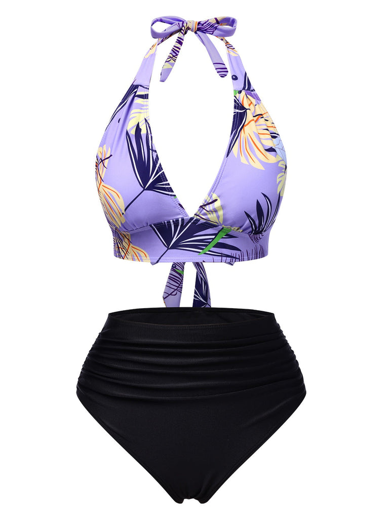 Costumi piante tropicali con lacci con viola anni '60
