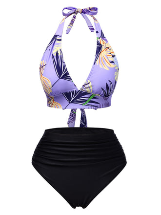 Costumi piante tropicali con lacci con viola anni '60
