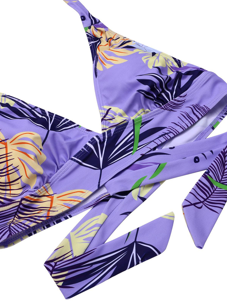 Costumi piante tropicali con lacci con viola anni '60