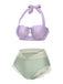 Bikini sirena conchiglia scollo all'americana lavanda anni '70