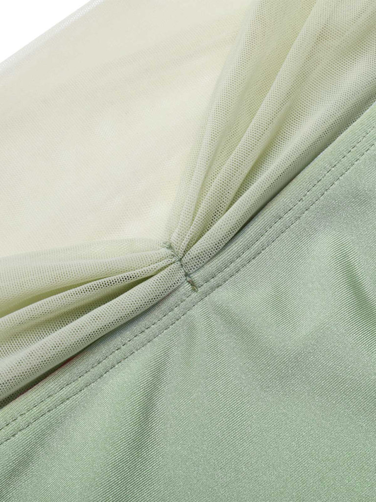 Bikini sirena conchiglia scollo all'americana lavanda anni '70