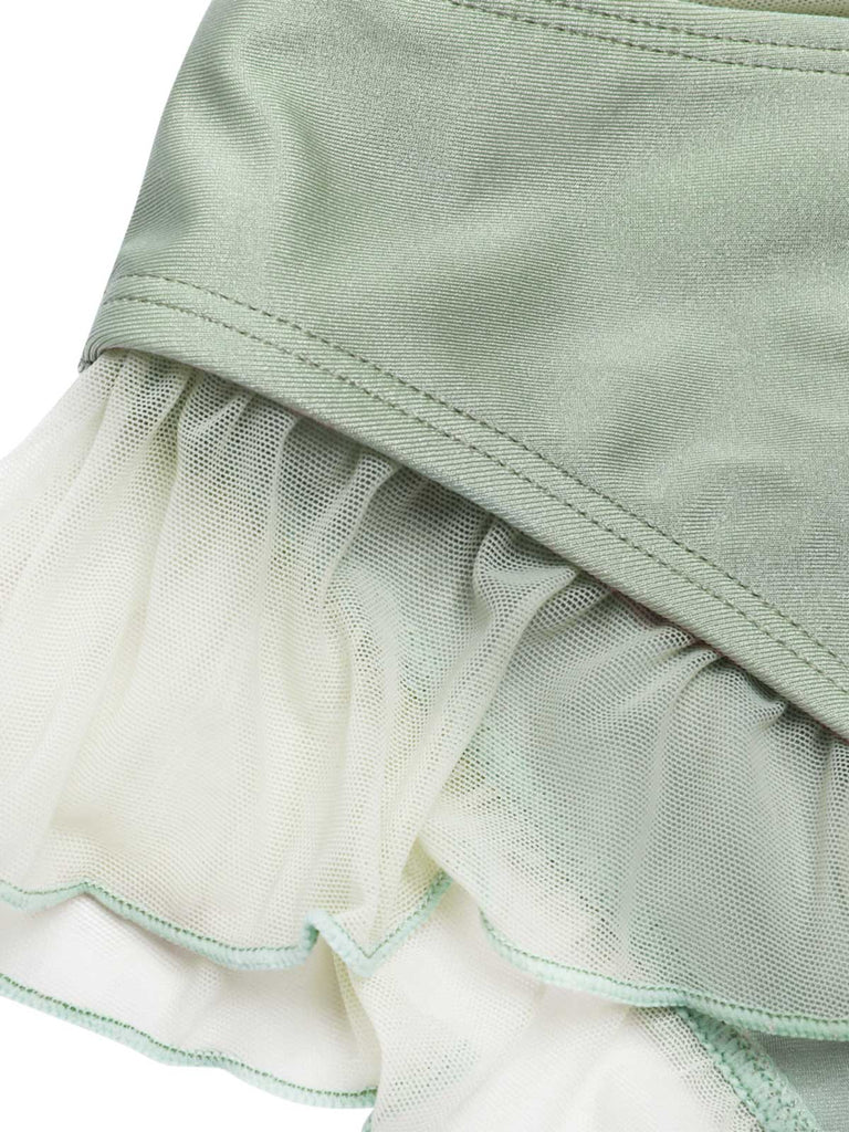 Bikini sirena conchiglia scollo all'americana lavanda anni '70