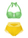 Bikini sirena conchiglia scollo all'americana lavanda anni '70