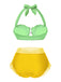 Bikini sirena conchiglia scollo all'americana lavanda anni '70