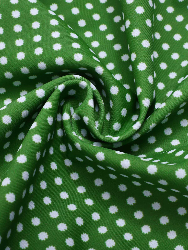 Costumi a pois con fiocco verde anni '50