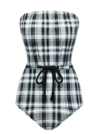Costumi intero plaid con senza spalline anni '50