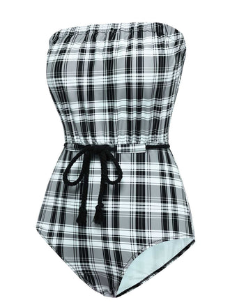 Costumi intero plaid con senza spalline anni '50