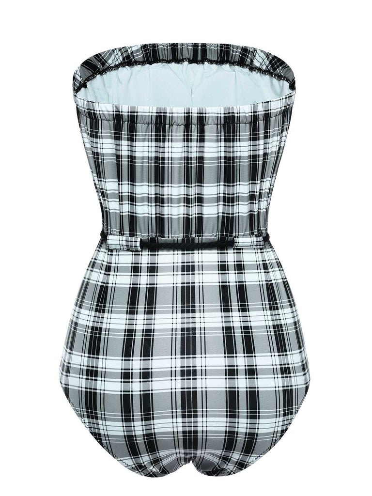 Costumi intero plaid con senza spalline anni '50