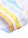 Costume da bagno intero a righe arcobaleno multicolore anni '60